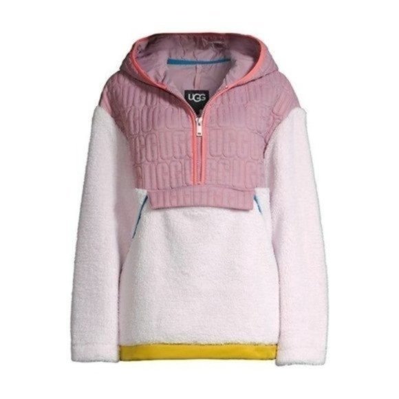 UGG Iggy Sherpa Half-Zip Pullover in Pink Salt - Large NWT - Picture 7 of 12